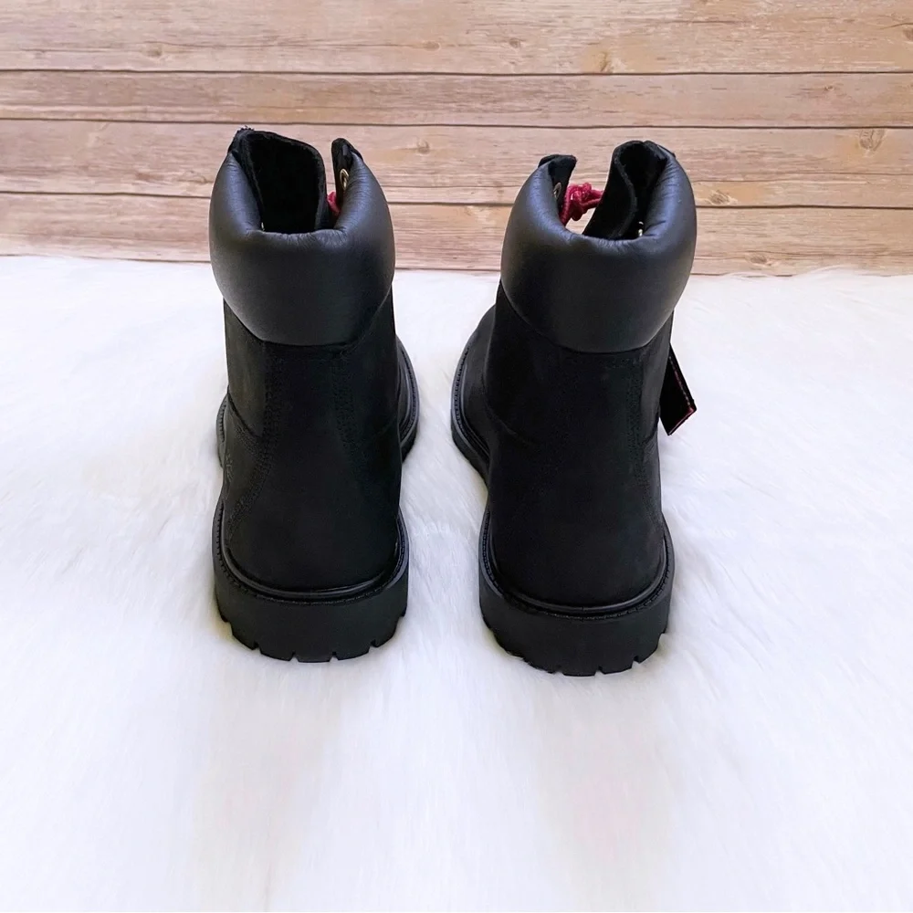 Timberland Women’s Heritage 6 Inch Waterproof Black Boots - Picture 3 of 7